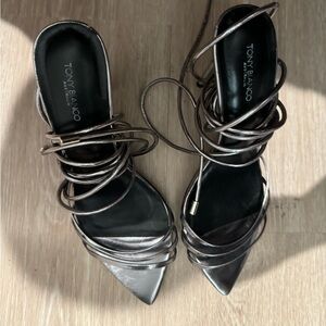 Silver Tony Bianco lace up heels
